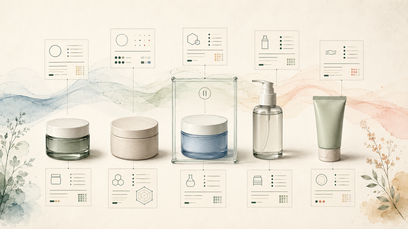 Illustrated moisturizer comparison with package, formula, price, and evidence checkpoints.